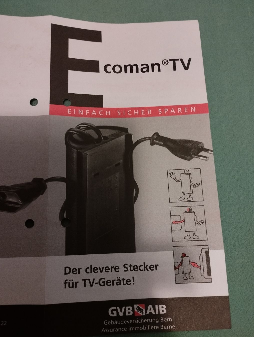Stromzufuhr: Ecoman TV, Stromsparzwischenstecker – Neu (gemäss Beschreibung) aus Ostermundigen von Dinge1