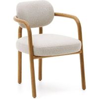 Kave Home Holzstuhl mit Armlehne Melqui Eichenholz massiv