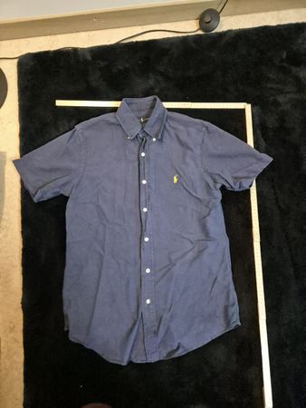 Ralph Lauren Hemd kurzarm blau Baumwolle Grösse XS Vintage