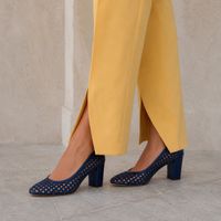 NAVYBOOT Netz Leder Pumps High Heels Sandalette Gr.38 Fr.289