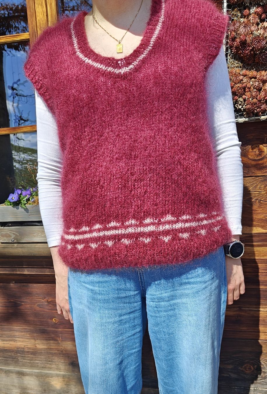 Gilet & Giacche: Kuschlige mohair Weste/Pullunder, handgestrickt – Nuovo (secondo la descrizione) da Bern venduto da Feld11 2