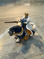 Ritterfigur mit König und Pferd blau-gold, Marke Papo