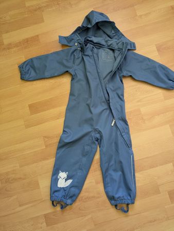 Kinder Regenanzug Grösse 98/104 blau mit Fuchs