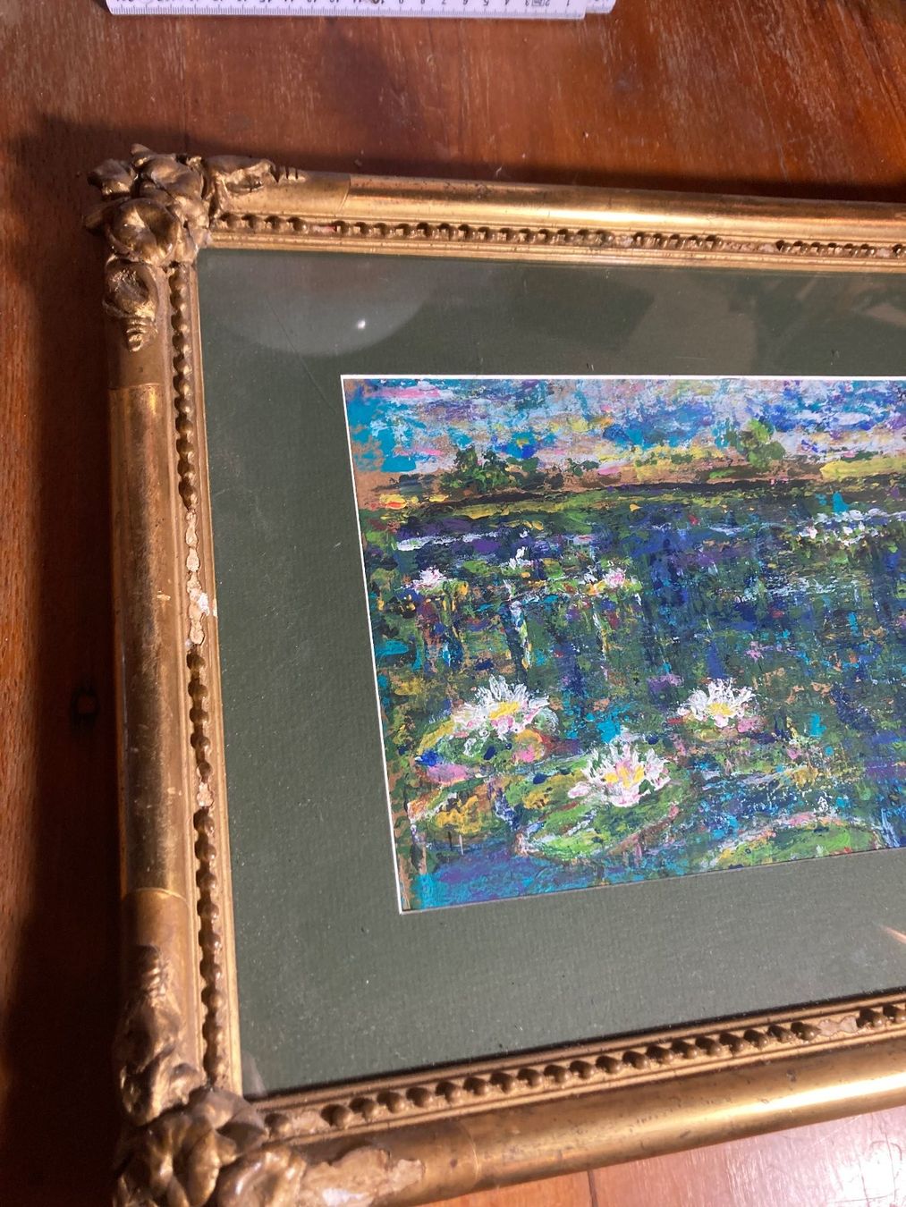 Gemälde: Peinture Gemälde Nénuphars cadre rahmen – Gebraucht aus St-Cierges von LeRegain 3