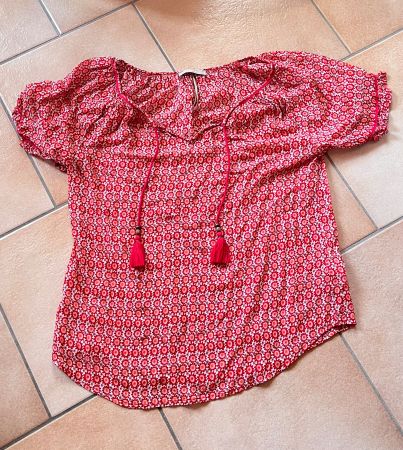 NILE Bluse viskose rot bunt Grösse S