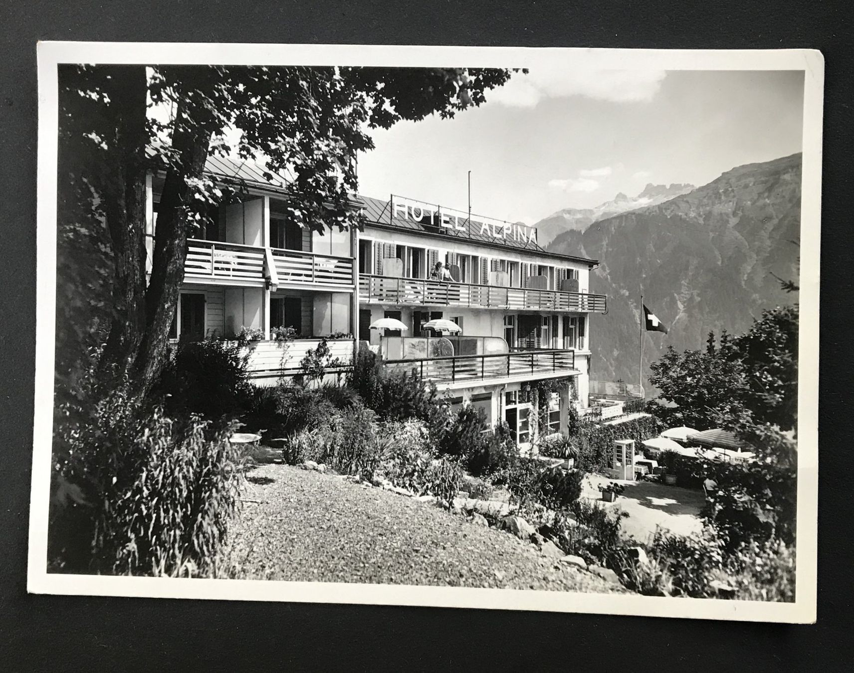 Ansichtskarten: ANTIKE ANSICHTSKARTE HOTEL ALPINA BRUNWALD – Gebraucht aus Ostermundigen von wini63