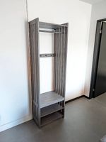 IKEA PANGET Garderobe mit Schuhablage - Massivholz grau