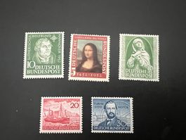 Deutsche Post  1951 Mi. Nr. 148-52  *  mit Erstfalz (4905)