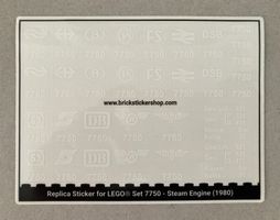 Lego Eisenbahn Dampflokomotive 7750 Stickerset Replica