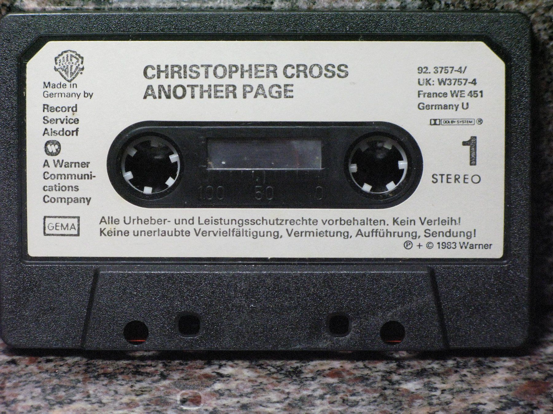 Musicassette: CRISTOPHER  CROSS   Another  Page – Usato da Langnau i. E. venduto da gf2_29jt 4