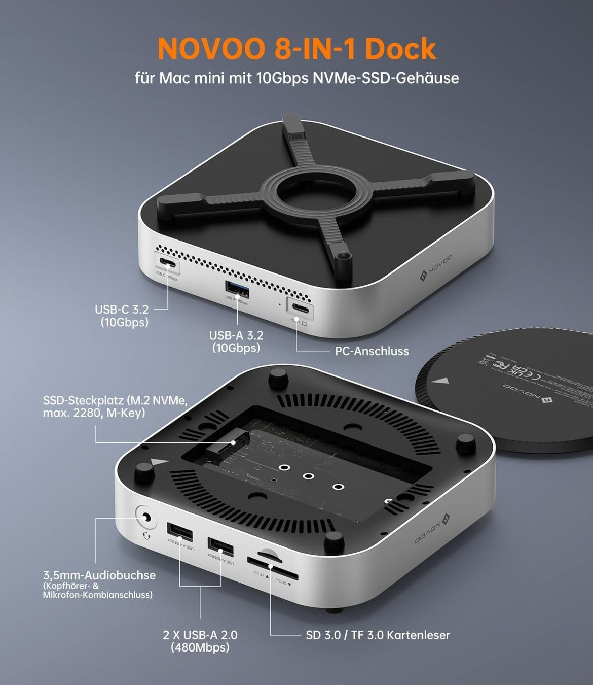 Docking station: Mac mini M4 Dock SSD Hub NVMe USB-C 10Gbps – Nuovo e nell'imballaggio originale da Suhr venduto da SchnapperCH 1