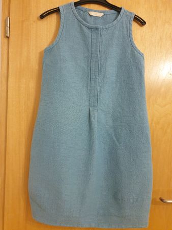 'S Max Mara robe d'été, S, bleue, sans manches, coton épais