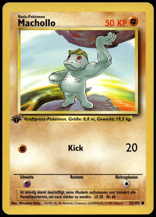 Machollo 52/102 Pokémon Base Set 1.Edition ab 1.- (Neu (gemäss ...