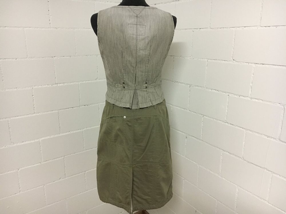 Jupe Professionnelle MARC CAIN Gris-rose à Carreaux En Laine - Taille UK 8 (FR 36) - Occasion Très Bon État