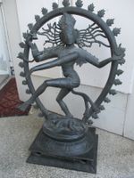 Skulptur Figur tanzender SHIWA NATARAJA Strahlenkranz Bronze