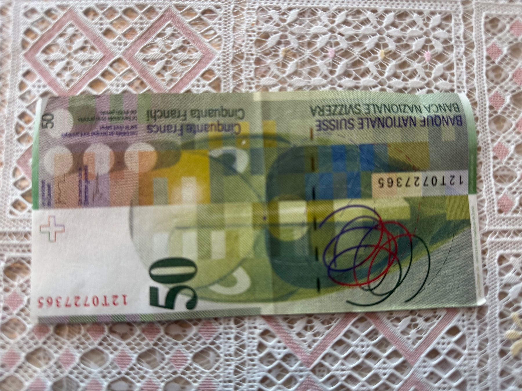 Banknoten: Alte Schweizer Banknote Fünfzig Franken Note - CHF 50.- 💵 – Gebraucht aus Winterthur von sportdisco2 1