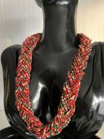 Collier vintage perles multicolores fait main
