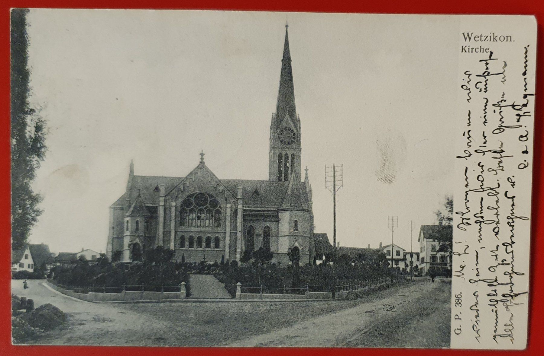 Cartoline postali: Wetzikon 1906 - Kirche – Usato da Kreuzlingen venduto da Rschweiz1