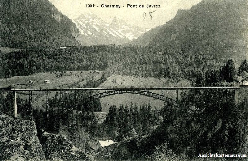 Cartoline postali: Charmey - pont du Javrez + ca. 1910 – Usato da Emmenbrücke venduto da teestube