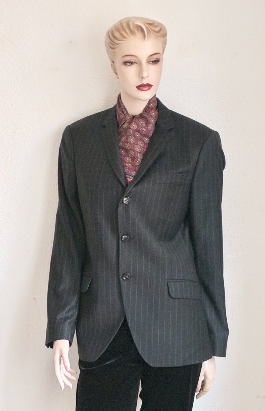 Sakko Jacken: Gestreifter Herren Blazer in Wolle/Kaschmir – Gebraucht aus Kloten von Nephty 3