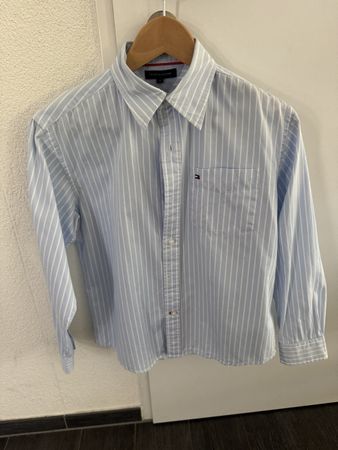 Tommy Hilfiger Hemd Gr. 12/152, Hellblau Gestreift, wie neu