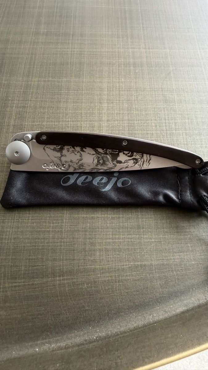 Deejo Taschenmesser: DEEJO 37G Ebenholz / Bison Klappmesser – Neu und originalverpackt aus Würenlingen von Tombola 1