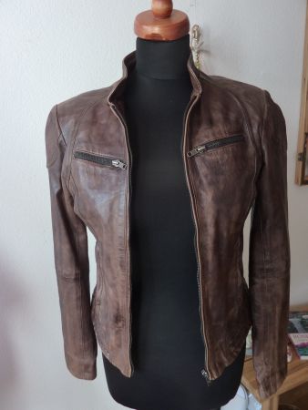 Goosecraft Biker 3 Vintage Lederjacke, Grösse S,