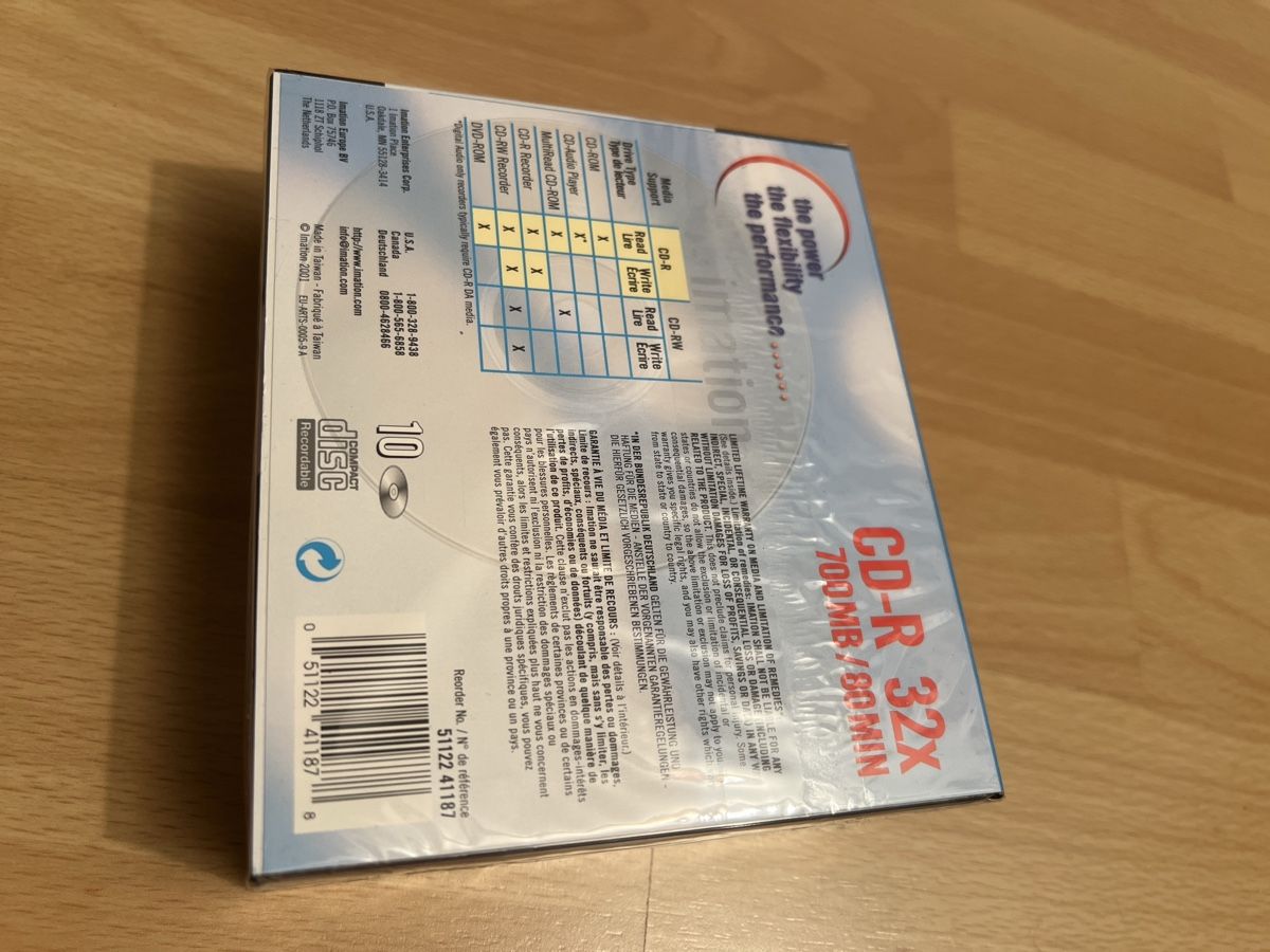 CD & DVD vergini: Imation CD-R 700MB 80min 10er Set originalverpackt neu – Nuovo e nell'imballaggio originale da Edlibach venduto da lar_snw9 2