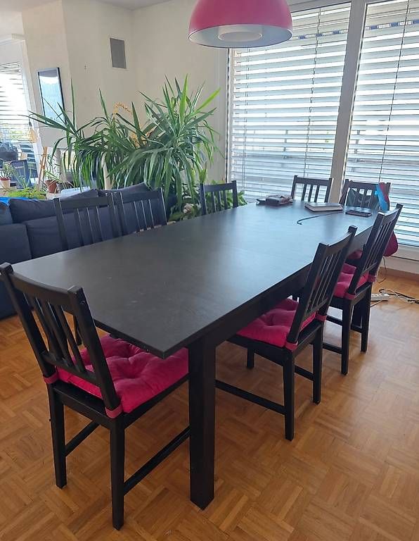 Set di tavolo e panche: Table de salle à manger extensible avec 8 chaises - Ikea – Usato da Lausanne venduto da mde_jg5r