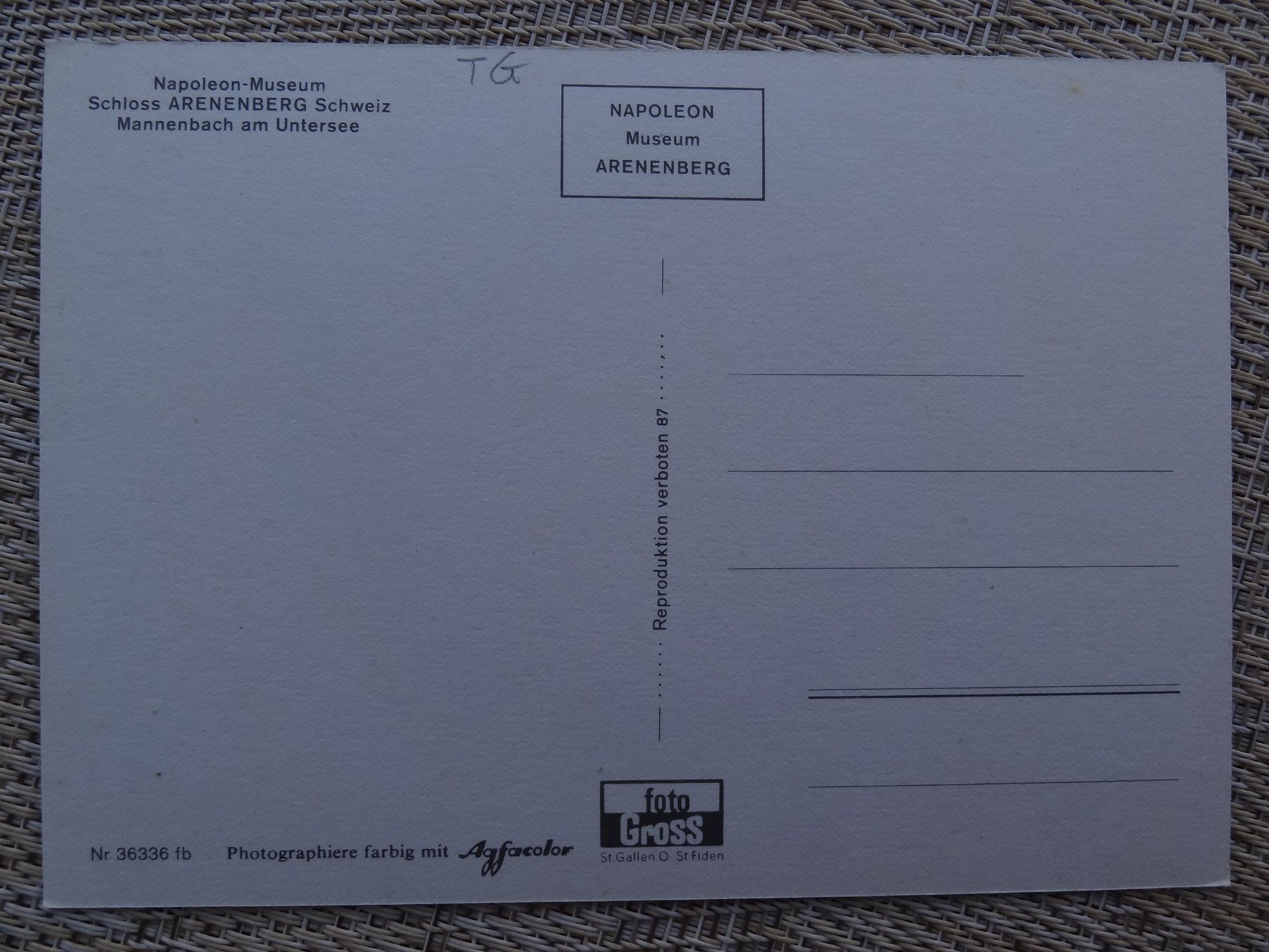 Ansichtskarten: Arenenberg - Mannenbach – Gebraucht aus St Léonard von Riglin 1