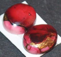 Cabochon Set L-5754 – 2 Stück Kingman Red Dahlia Türkis je 8