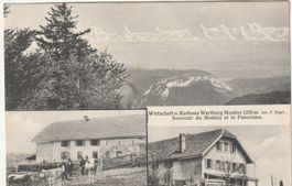 Antike AK von Montoz Wirtschaft u. Kurhaus 1910