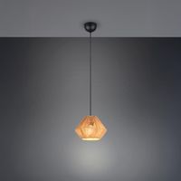 Pendelleuchte, Papiergarn, Korb, 20 cm Ø