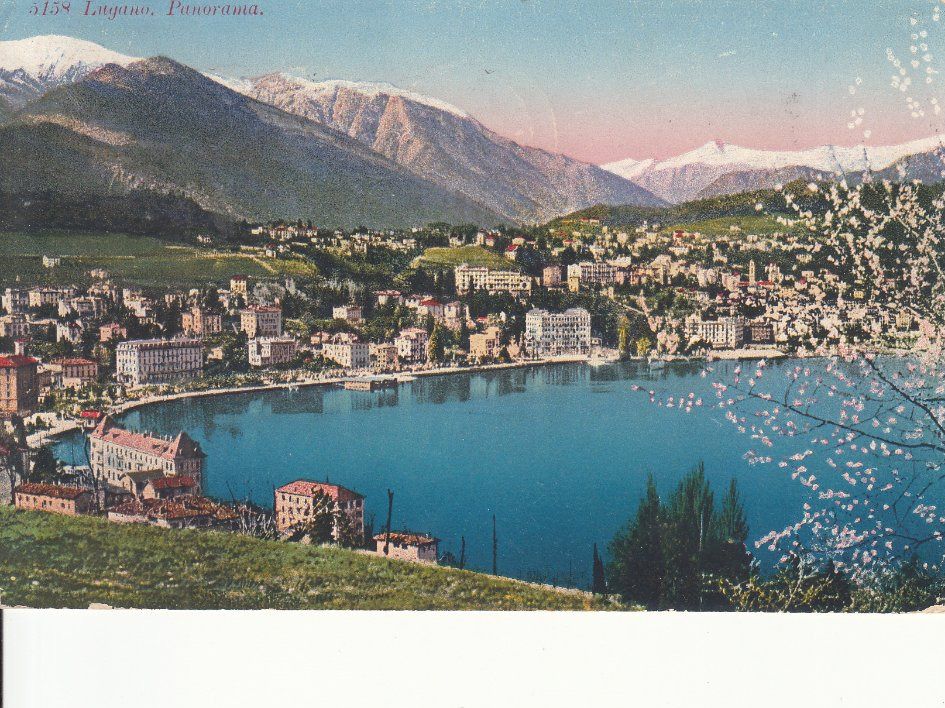 Cartoline postali: Lugano Panorama 1927 – Usato da Bürglen TG venduto da StampGraf