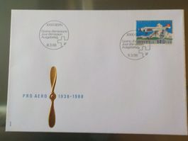 1988, FDC, Pro Aero, JU52+Matterhorn