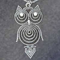 🦉 Stylische lange Halskette mit großem Eulen-Anhänger! 🦉💫
