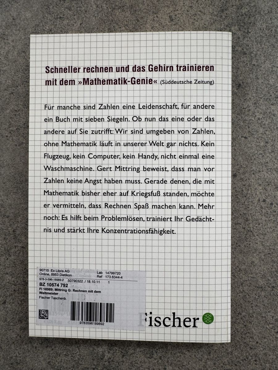 Libri: Rechnen mit dem Weltmeister – Nuovo (secondo la descrizione) da Küssnacht am Rigi venduto da DanielaH0102 1