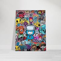 Sticker -  Pop Art Leinwandbild 120x80 - Canvas - PopArt