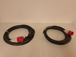 2x Kabel 10 Meter Starkstrom 400V 16A Verlängerungskabel