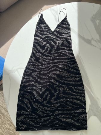Schwarz Silbrig Kleid H&M 36 Small