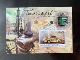 Burundi 2012 Block Postbeförderung Fahrrad geschnitten