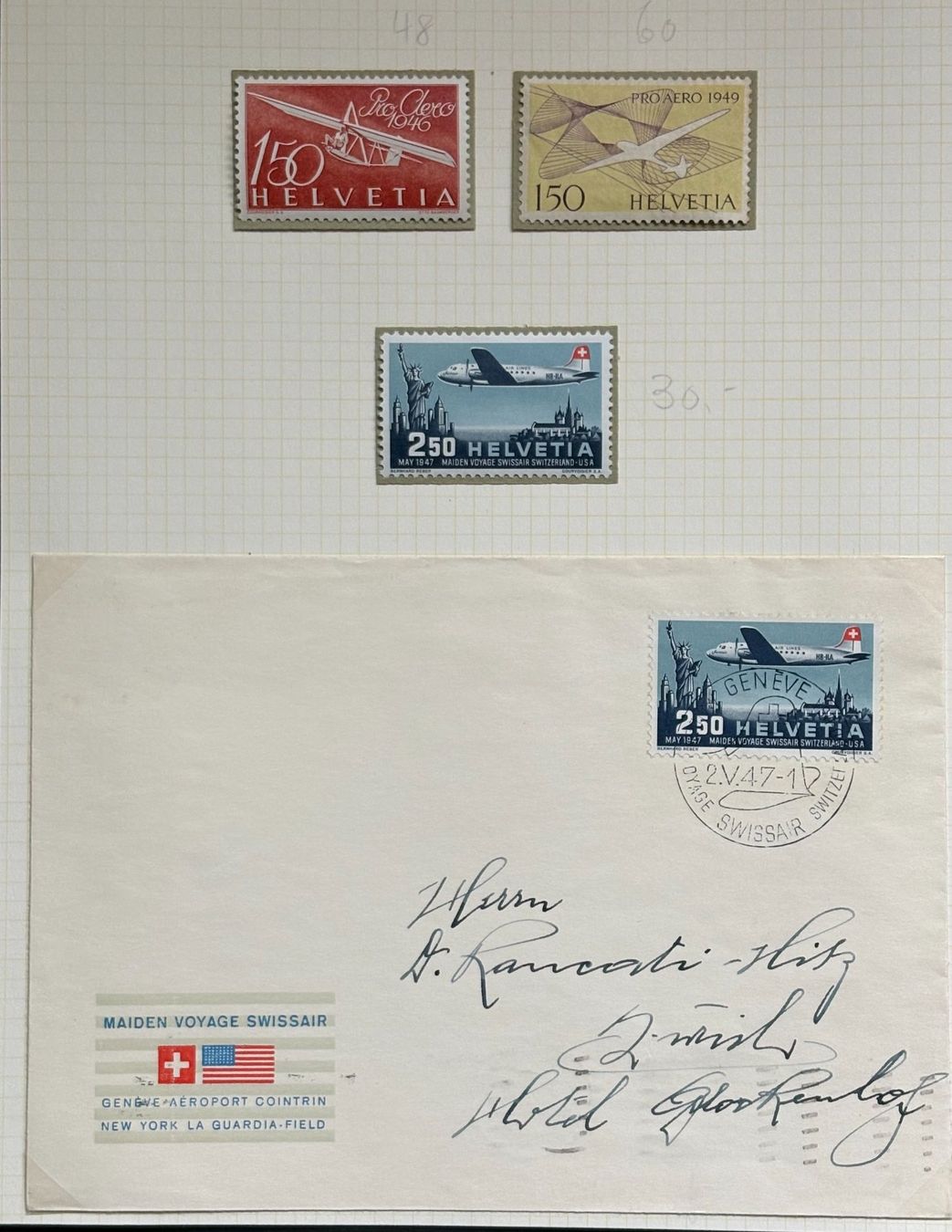 Tutti i francobolli: FLUGPOST BRIEFMARKEN – Usato da Ostermundigen venduto da Heavenmaus75