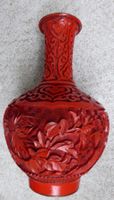 EINMALIGE CHINA -ROT -LACK- ZINNOBER VASE;--20 CM--SELTEN