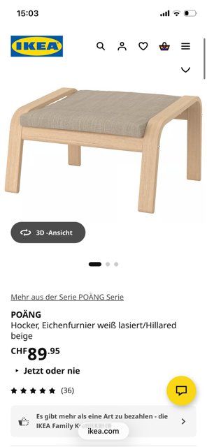 Ikea Poltrone: POÄNG Schaukelstuhl, Eichenfurnier Hillared - beige – Usato da Kaltenbach venduto da chr_b5ph 5