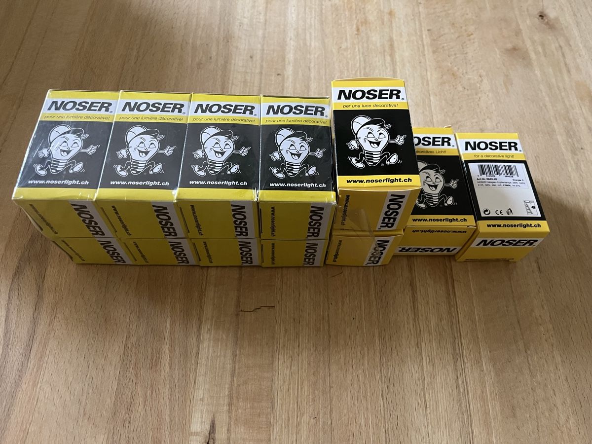 Lampade: NOSER Halogen-Tropfenlampe 28W, neu & OVP, E27, G45 – Nuovo e nell'imballaggio originale da Rikon im Tösstal venduto da stupsi99