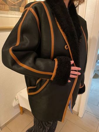 Vintage Lammfelljacke aus den 80ern, gereinigt, Gr.M