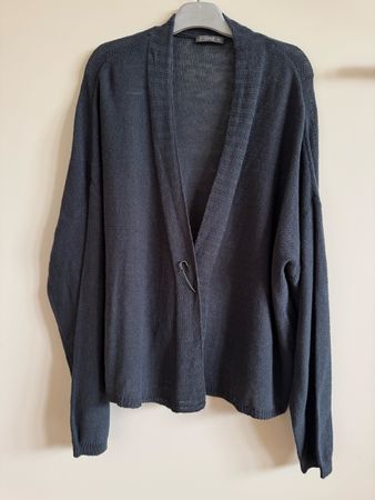 Cardigan NILE en lin et coton, taille XL, bleu acier
