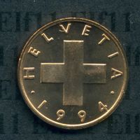 CHF___0.01 1994 stgl * Nigelnagelneu! 1 Rappen