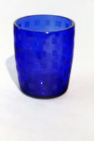 TYNANT - GLASDESIGN, massive Kobalt - Vase mit Mattierungen