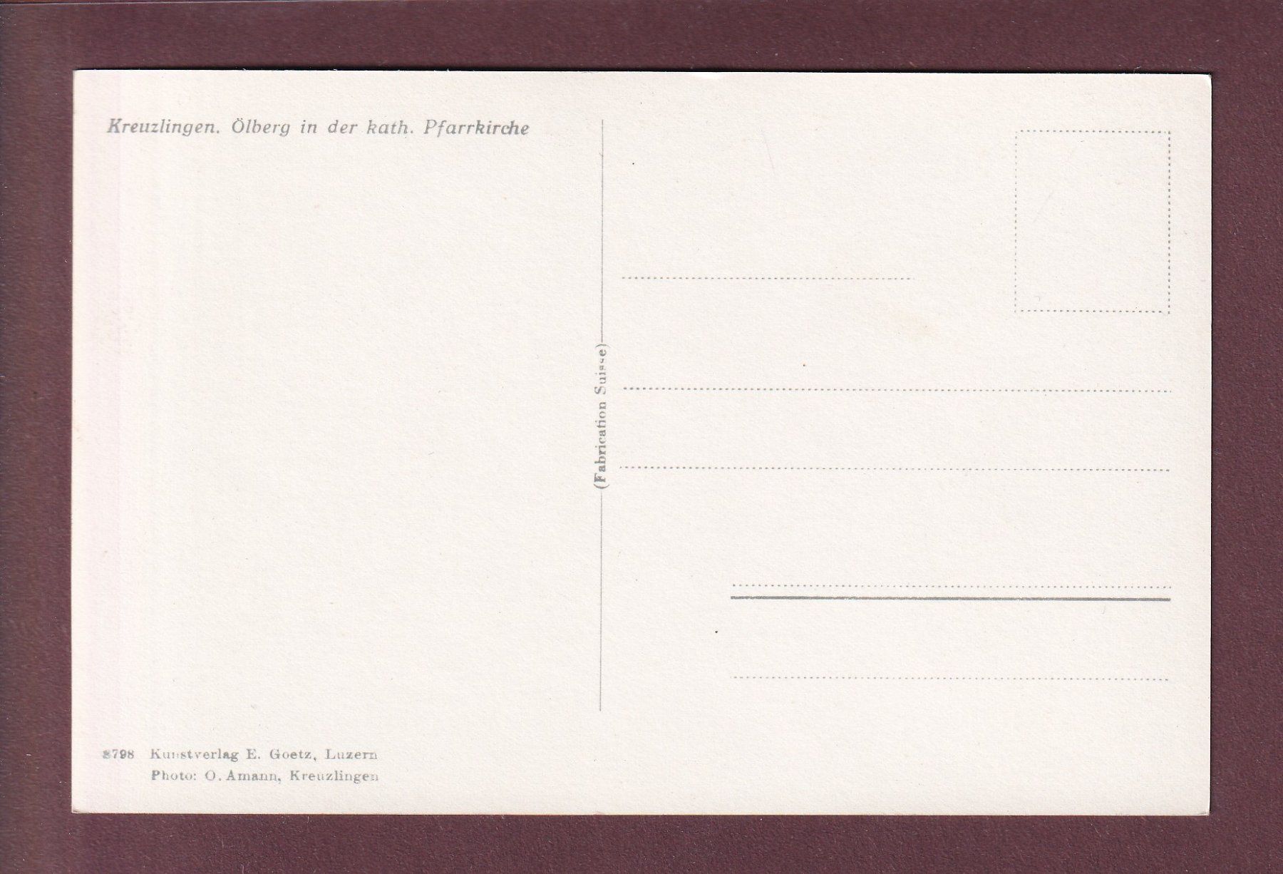 Cartoline postali: KREUZLINGEN - Pfarrkirche - Ölberg – Usato da Pully venduto da nicecards 1